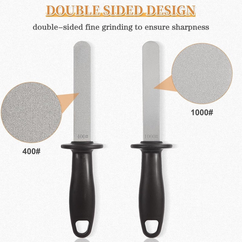 YAHIKI Hoof Knife with Sharpener,Farrier Tool Kit,Double Edged Hoof Trimming Knife with Wooden Handle, High-Carbon Steel Blade Hoof Knife for Horses - Image 4